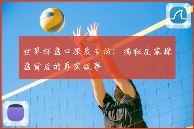世界杯盘口深度专访:揭秘庄家操盘背后的真实故事
