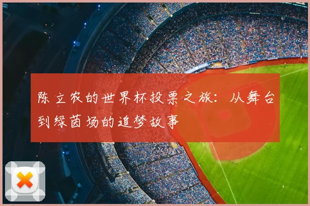 陈立农的世界杯投票之旅：从舞台到绿茵场的追梦故事
